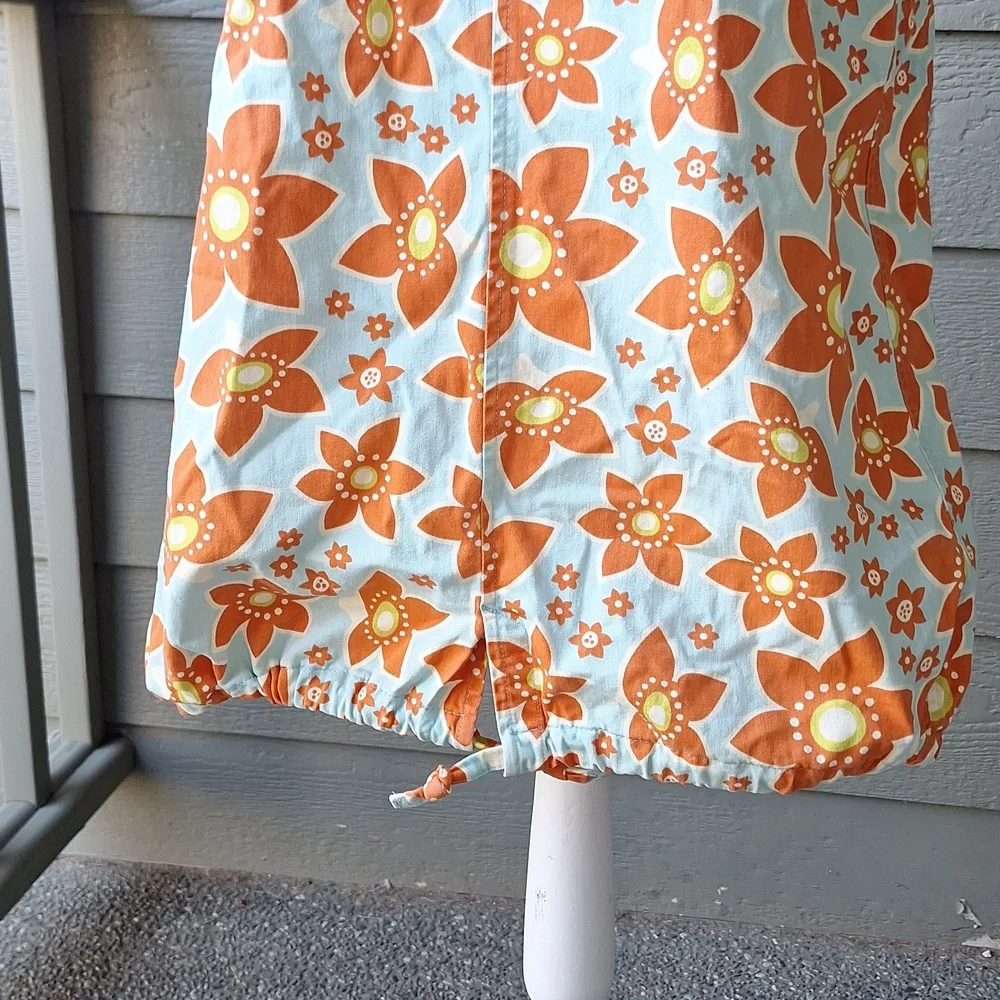 Vintage 70s Floral Cotton Overall Hippie Dress Whimsical Colorful L/XL - Picture 2 of 11